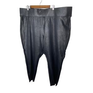Torrid black snakeskin pants ankle length faux leather women's 4 like 24 - 26